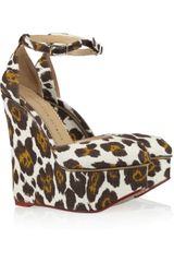 Charlotte Olympia Leopard Print Wedge Sandals