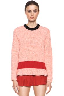 Chloé Cashmere Color Block Rib Sweater in Coral Red Navy - Lyst
