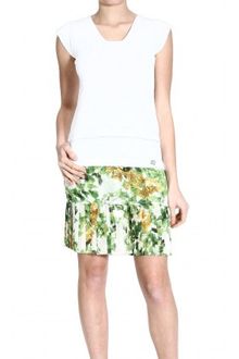 Class Roberto Cavalli Sleeveless Pleated Dress with Leaves Bottom Print - Lyst