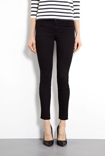 J Brand Black Danica Back Zip Skinny Jeans - Lyst