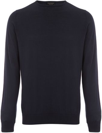 John Smedley Navy Lyndburt Crew Neck Jumper - Lyst