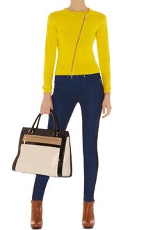 Karen Millen Zippy Textured Knit Cardi - Lyst