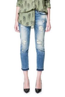 Zara Cropped Jeans - Lyst
