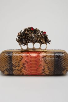 Alexander McQueen Python Knuckle Box Clutch Bag - Lyst