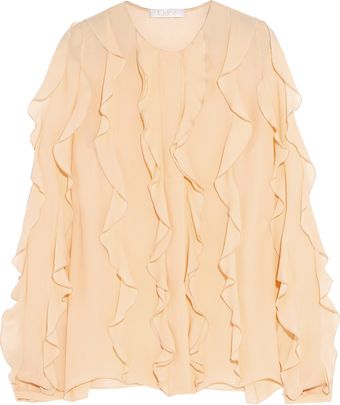 Chloé Ruffled Silkgeorgette Blouse - Lyst