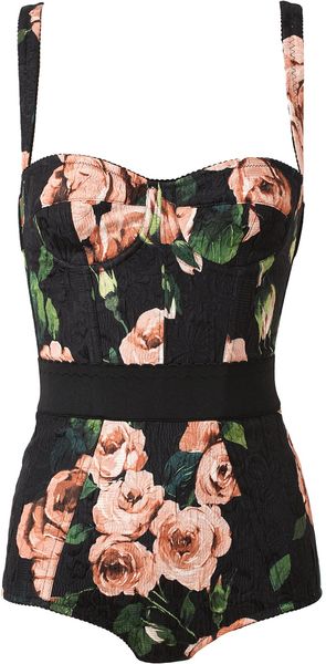 Dolce & Gabbana Cotton-blend Floral Printed Body - Lyst