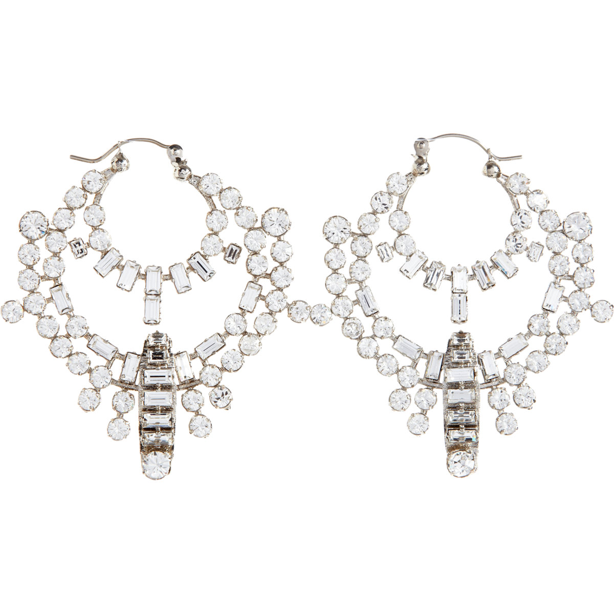 Givenchy Crystal Hoop Earrings in Silver Lyst