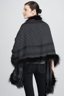 Gucci Foxtrimmed GG Stole - Lyst