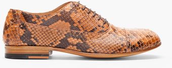 Maison Martin Margiela Brown Snakeskin Oxfords - Lyst