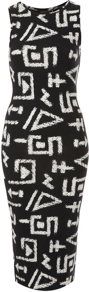 Topshop Graffiti Print Tank Midi Dress - Lyst