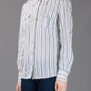 Tory Burch Contrast Stripe Shirt in Gray (grey) - Lyst