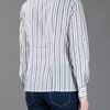 Tory Burch Contrast Stripe Shirt in Gray (grey) - Lyst