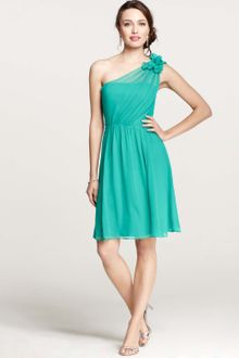 Ann Taylor Petite Silk Georgette Flower One Shoulder Bridesmaid Dress - Lyst