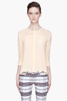 See By Chloé Peach Sheer Silk Blouse - Lyst