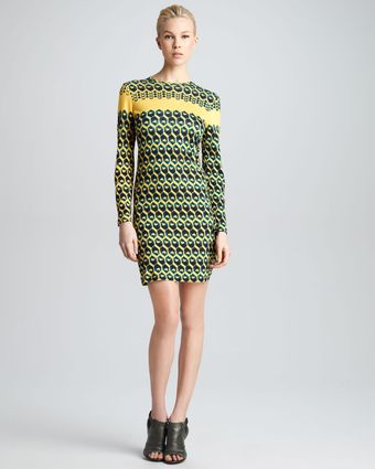 Derek Lam Honeycomb Print T-Shirt Dress - Lyst