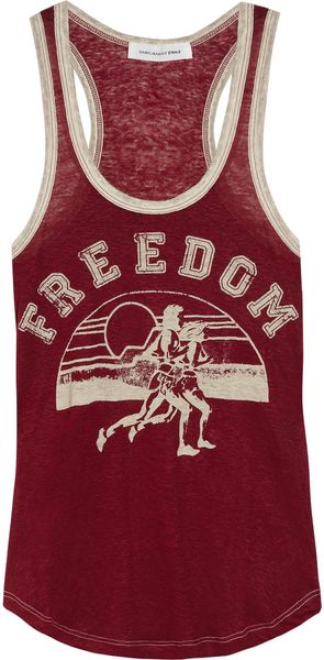 Etoile Isabel Marant Rosa Printed Slub Linen jersey Tank - Lyst