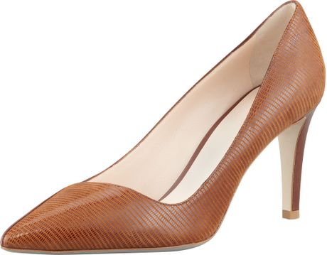 cognac pumps leather