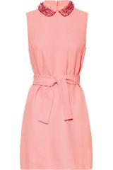 Miu Miu Embellished Cady Mini Dress