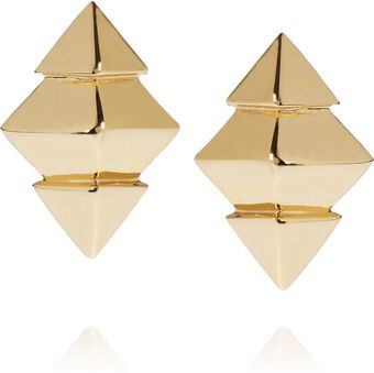 Noir Jewelry Gold-Tone Pyramid Stud Earrings - Lyst