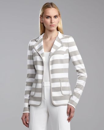 St. John Collection Milano Striped Knit Fitted Jacket - Lyst
