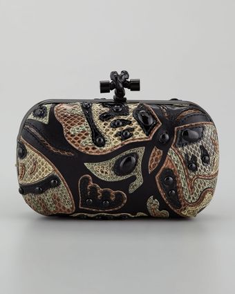 Bottega Veneta Snakeskin Box Clutch Bag - Lyst