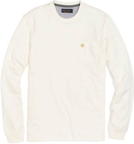 brooks fleece brothers golden shirt longsleeve tee pocket