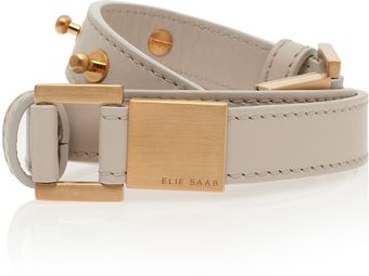 Elie Saab Calfskin with Gold Logo Belt - Lyst