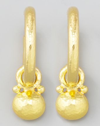 Elizabeth Locke Gold Horizontal Ovaldrop Earring Pendants - Lyst