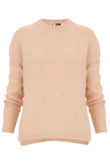 Topshop Knitted Fluffy Neck Jumper - Lyst