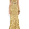 Alexander Mcqueen Crystal Embellished Silkblend Gown in Gold - Lyst