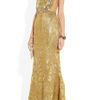 Alexander Mcqueen Crystal Embellished Silkblend Gown in Gold - Lyst