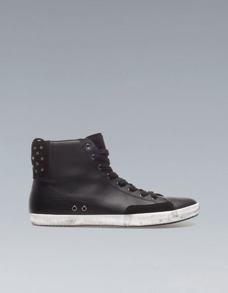 Zara Ankle Boot with Detail in Black for Men