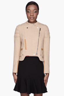 Carven Beige Whool Biker Jacket - Lyst