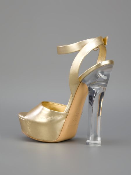 casadei gold heels