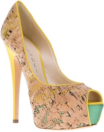 Casadei Print Open Toe Pump - Lyst