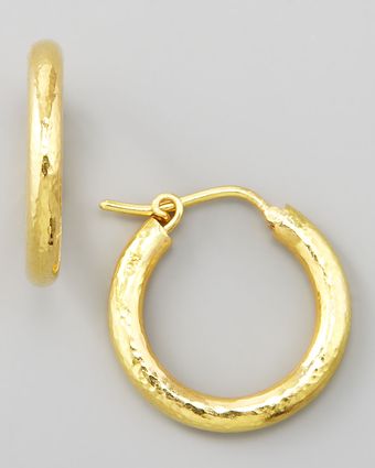 Elizabeth Locke Big Baby Hammered 19k Gold Hoop Earrings - Lyst