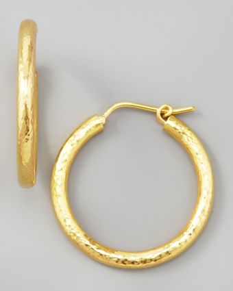 Elizabeth Locke Giant Hammered 19k Gold Hoop Earrings - Lyst