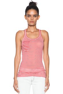 Etoile Isabel Marant Emy Super Light Jersey Striped Tank in Rouge - Lyst