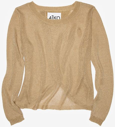 Aiko Exclusive Lurex Sweater In Gold Lyst