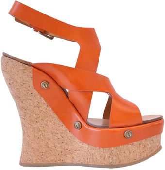 Chloé Leather Mineo Sandal with Cork Wedge - Lyst