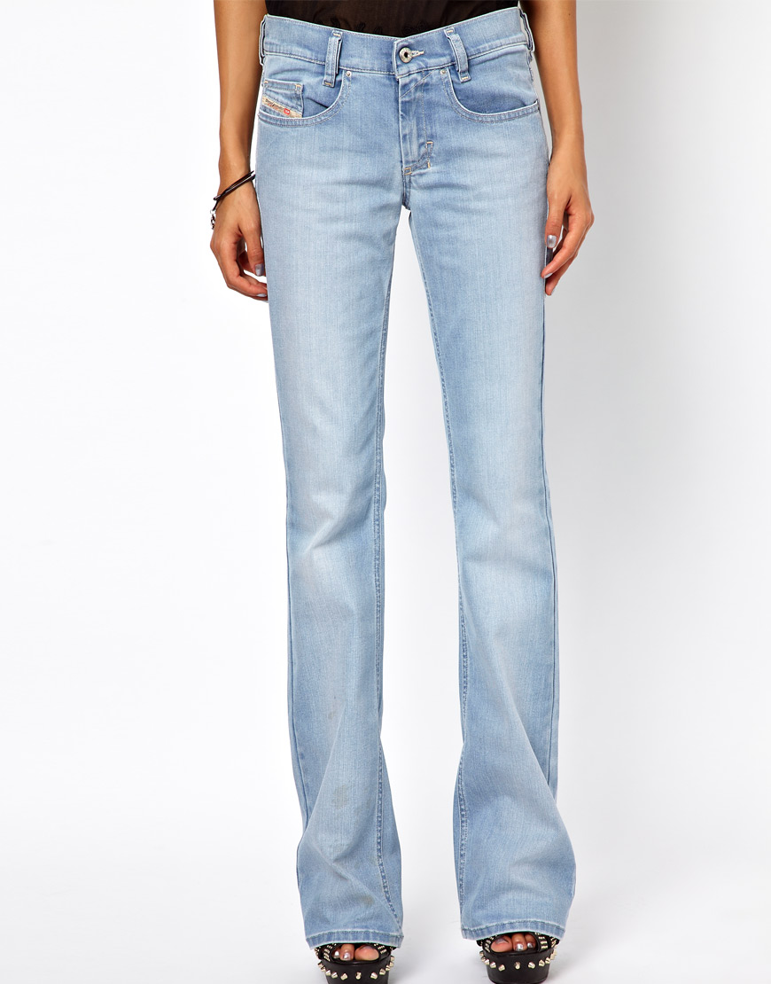 Diesel Louveboot Flared Jeans in Blue (lightwash) | Lyst