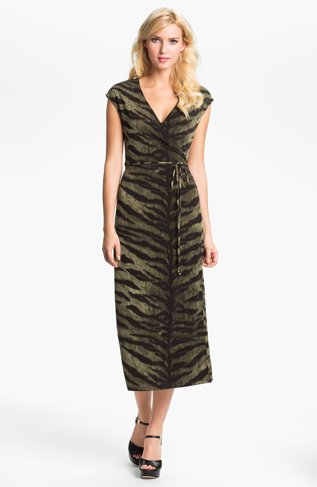 tiger print wrap dress