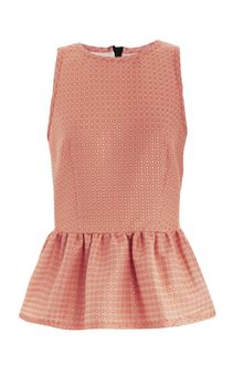 MSGM Jacquard Peplum Top - Lyst
