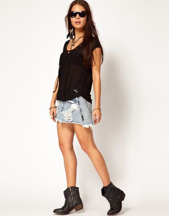 One Teaspoon Mini Skirt - Lyst