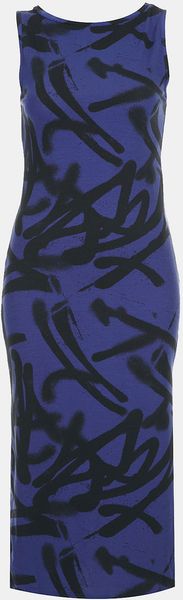 Topshop Graffiti Print Midi Tank Dress - Lyst