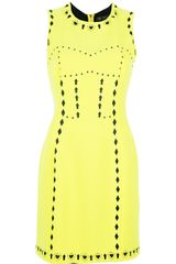 Versace Perforated Geometric Print Dress