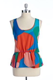 Vince Camuto Colorblocked Sleeveless Top - Lyst