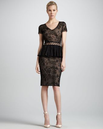 Zac Posen Shortsleeve Lace Peplum Cocktail Dress - Lyst