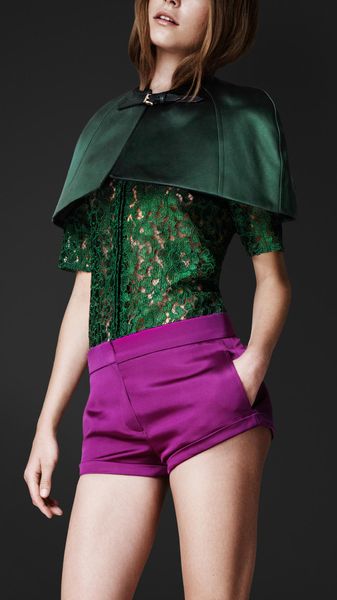 Burberry Prorsum Tailored Satin Capelet - Lyst