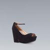 Zara Wedge Peep Toe with Ankle Strap in Black - Lyst